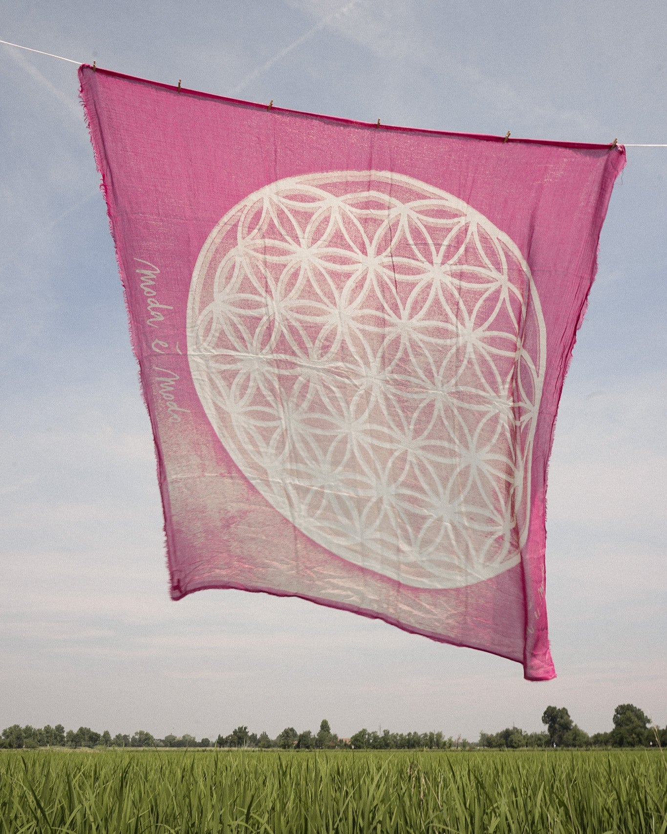 Shawl Fiore della Vita Fuxia